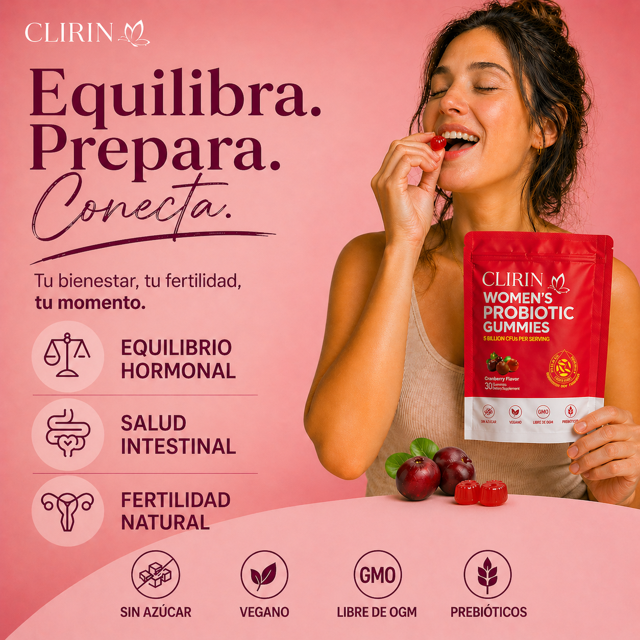 Clirin™ Gominolas Probióticas Balance Hormonal