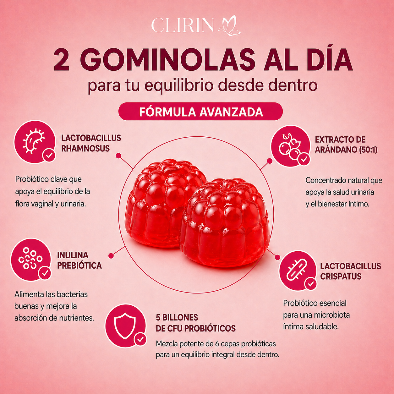 Clirin™ Gominolas Probióticas Balance Hormonal