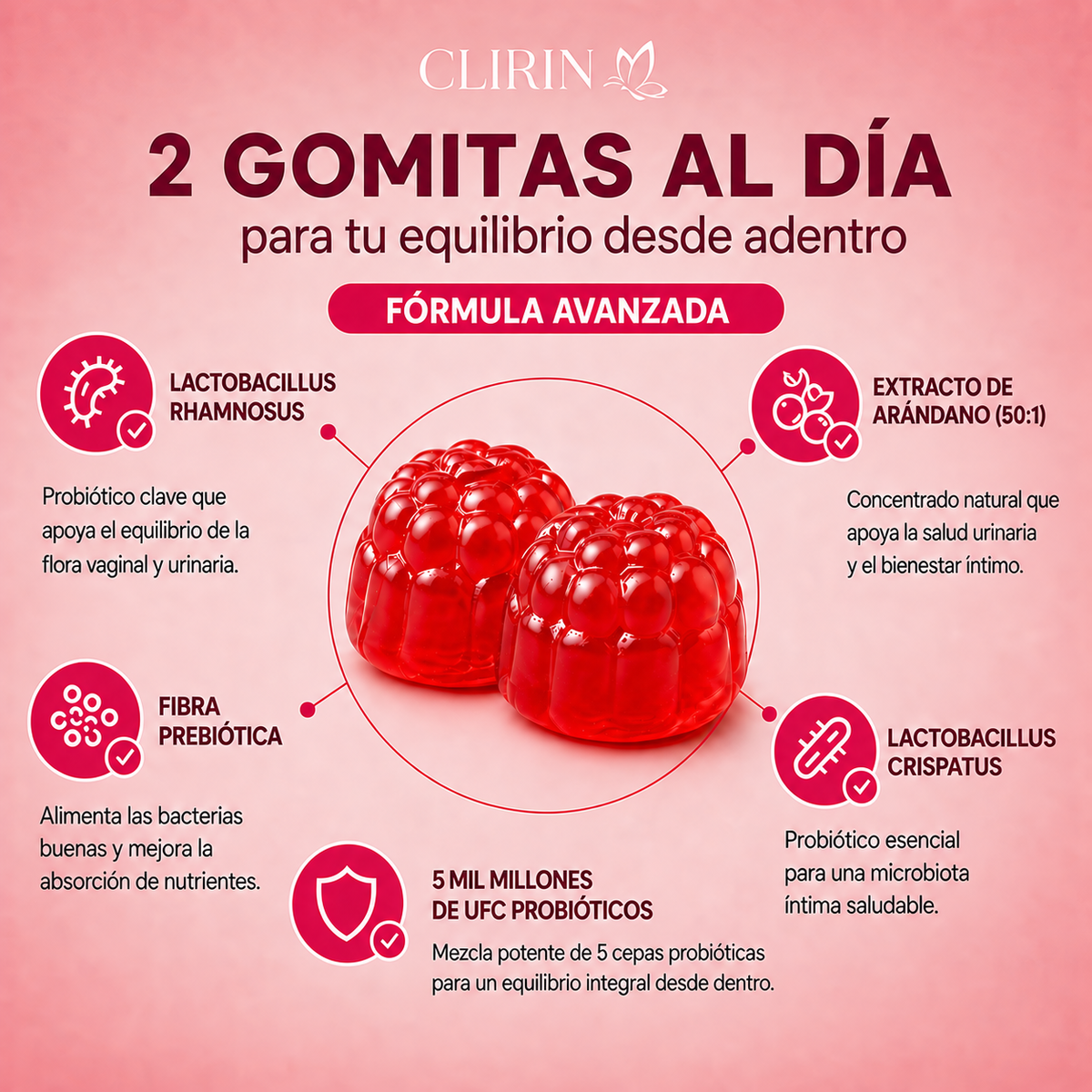 Clirin®  Gomitas Probióticas Balance Hormonal